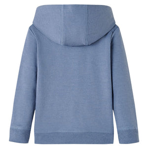 Sweat à capuche enfant bleu chiné 104