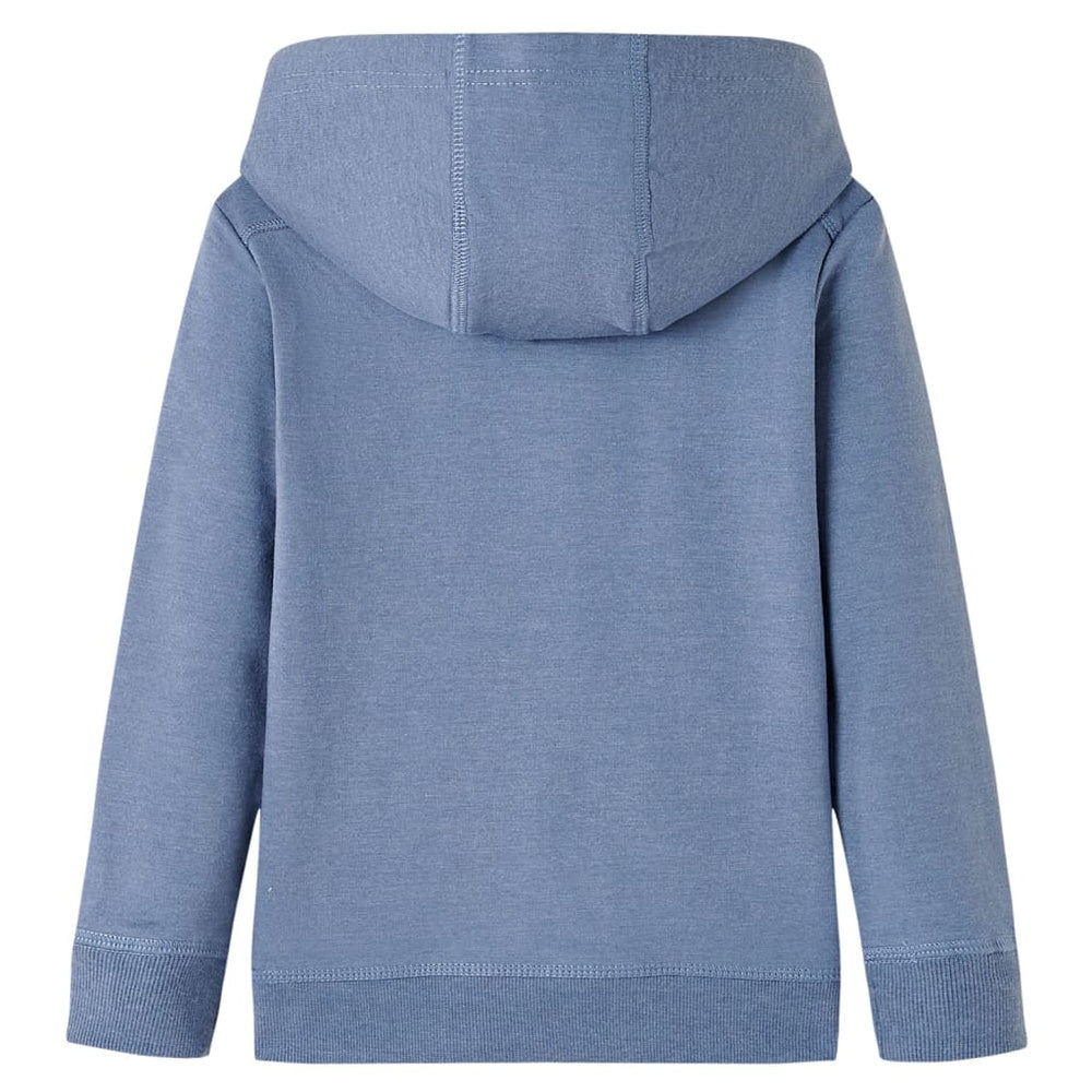 Sweat à capuche enfant bleu chiné 116