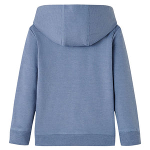 Sweat à capuche enfant bleu chiné 116