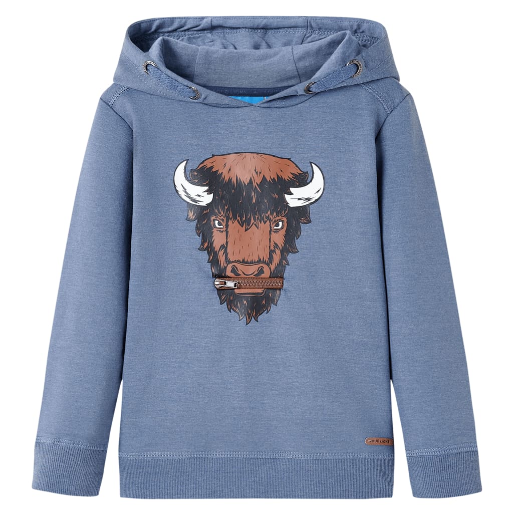 Kids' Hoodie Blue Melange 128