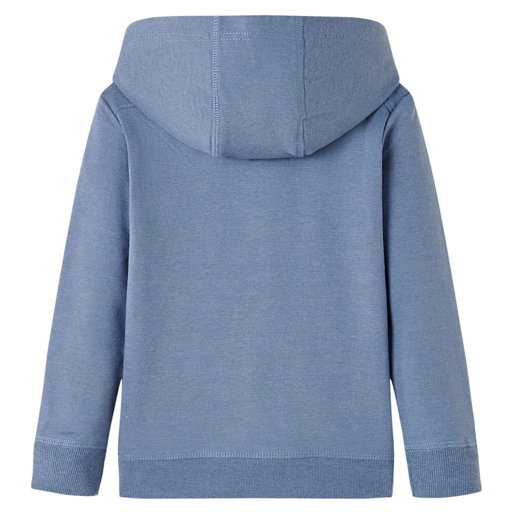 Sweat à capuche enfant bleu chiné 128