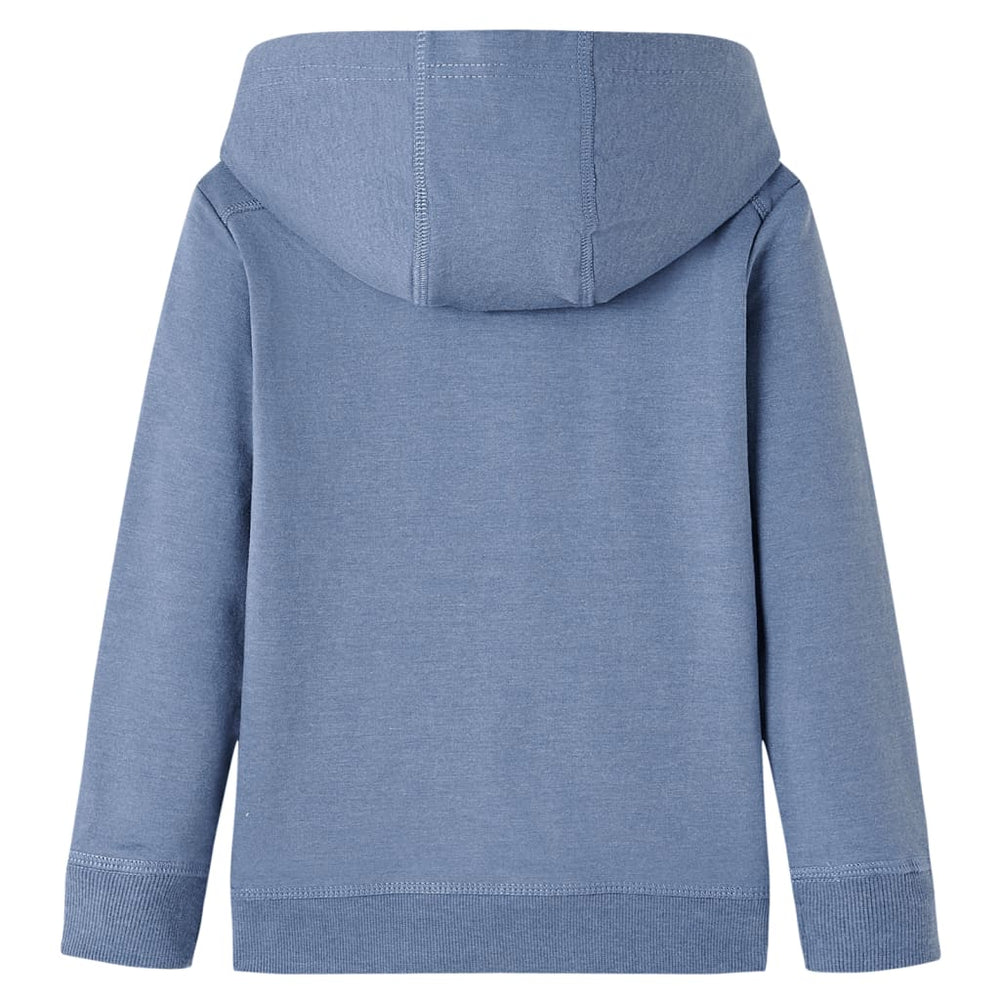Sweat à capuche enfant bleu chiné 140