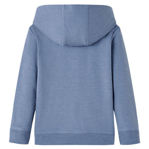 Sweat à capuche enfant bleu chiné 140