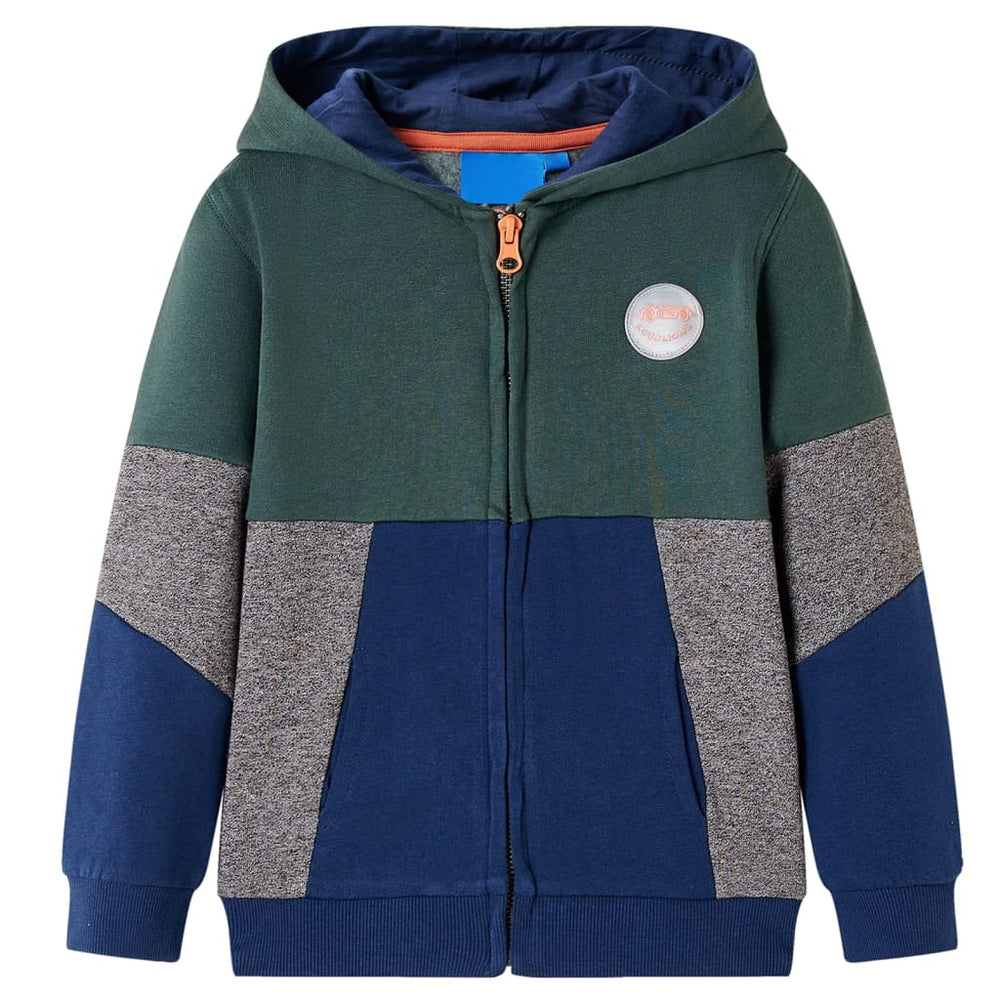 Sweat à capuche zippé pour enfant vert foncé 92