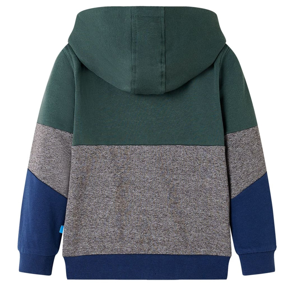 Sweat à capuche zippé pour enfant vert foncé 92