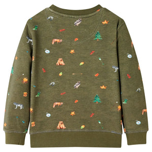 Sweat-shirt enfant kaki 140