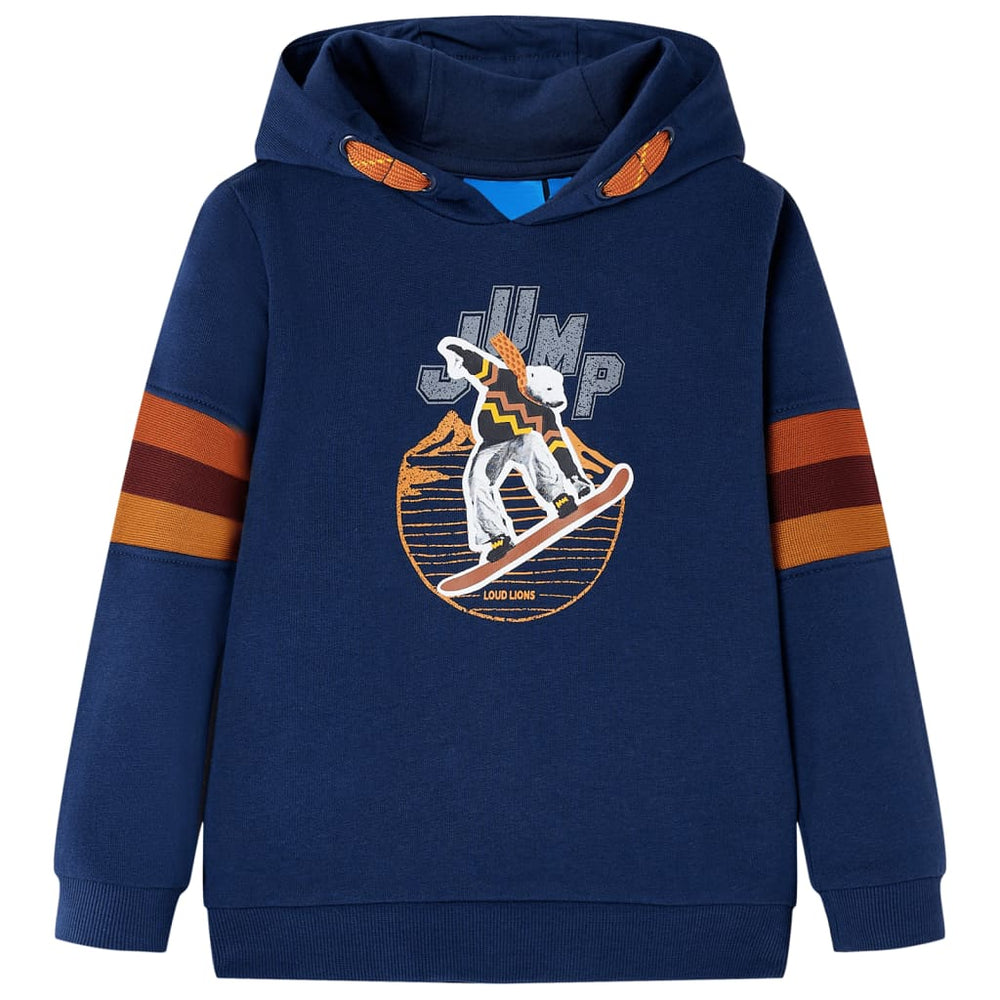 Sweat à capuche enfant bleu marine 116