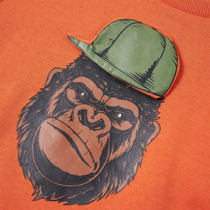 Kinder-Sweatshirt Dunkelorange 116