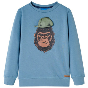 Kinder-Sweatshirt Mittelblau 92