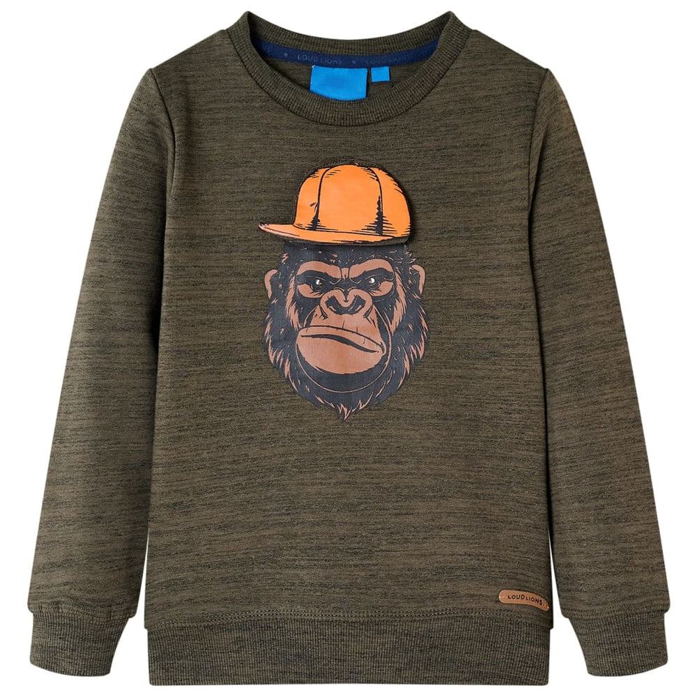 Kinder-Sweatshirt Dunkelkhaki Melange 104