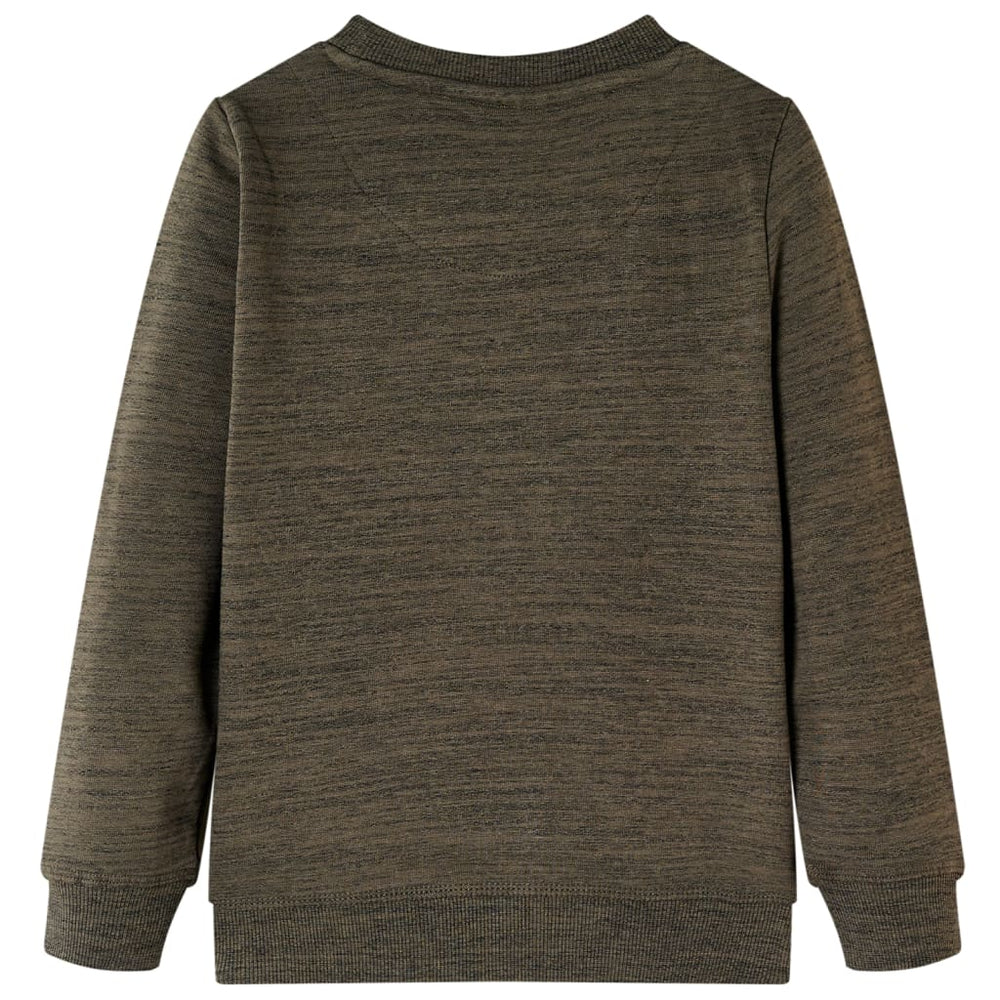 Sweat-shirt enfant kaki foncé chiné 104