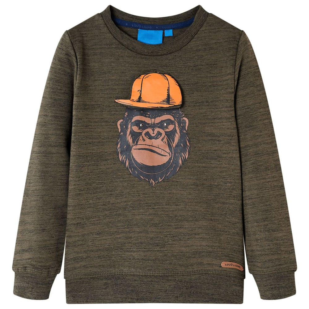 Kinder-Sweatshirt Dunkelkhaki Melange 116