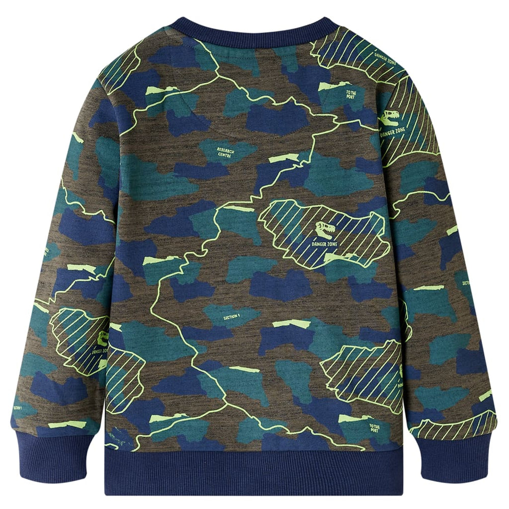 Sweat-shirt enfant Kaki foncé chiné 128