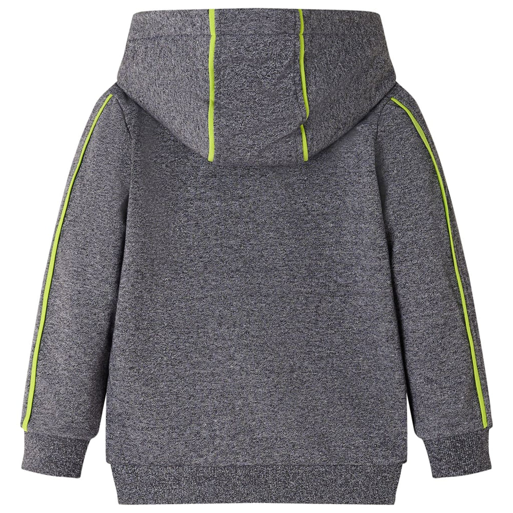 Sweatshirt enfant à capuche zippé gris chiné 92
