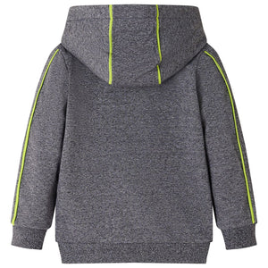 Kinder-Kapuzenpullover mit Reißverschluss Grau Melange 104