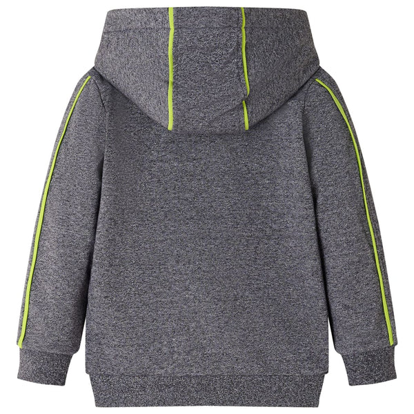Kinder-Kapuzenpullover mit Reißverschluss Grau Melange 104