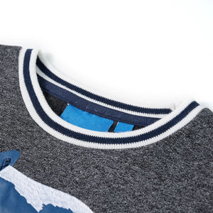 Kinder-Sweatshirt Marineblau Melange 92