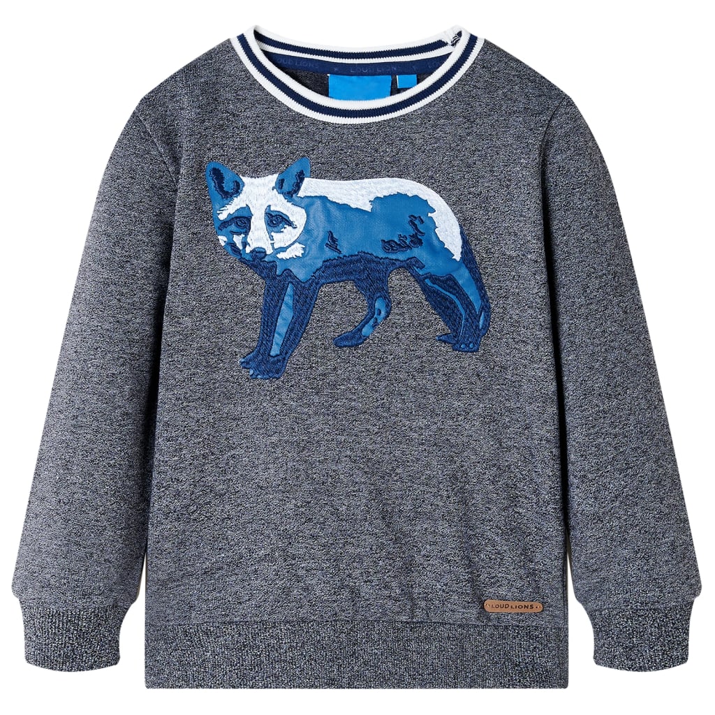 Sweat-shirt enfant bleu marine chiné 140