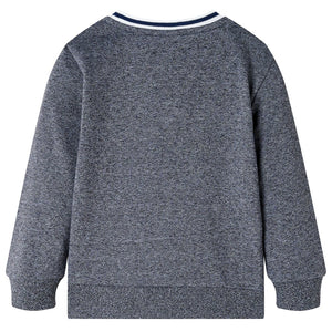 Sweat-shirt enfant bleu marine chiné 140