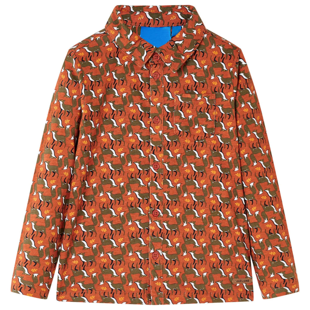 Chemise enfant marron rouille 140