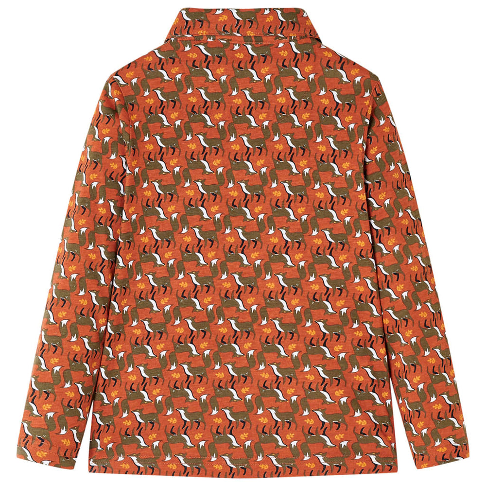 Chemise enfant marron rouille 140