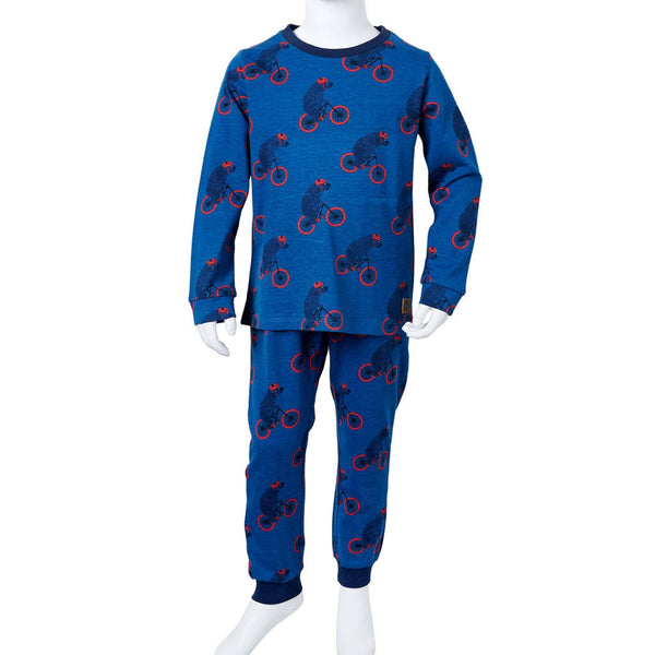 Kinderpyjama mit Langen Ärmeln Petrolblau 104