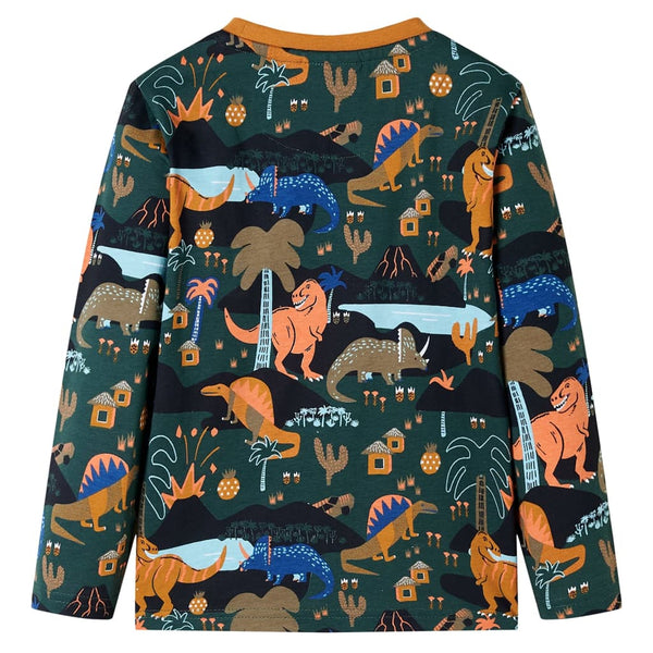 Kinderpyjama mit Langen Ärmeln Dunkelgrün 104