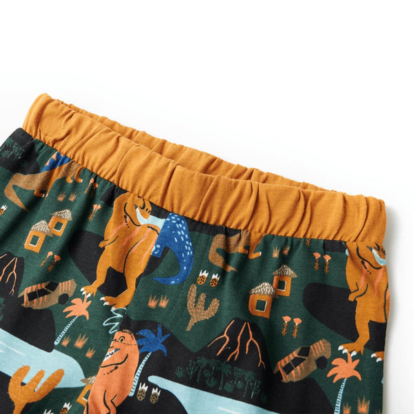 Kinderpyjama mit Langen Ärmeln Dunkelgrün 104