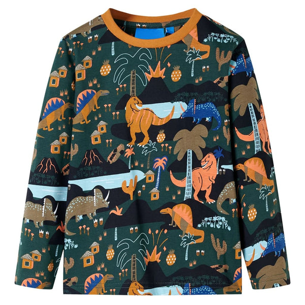 Kinderpyjama mit Langen Ärmeln Dunkelgrün 116