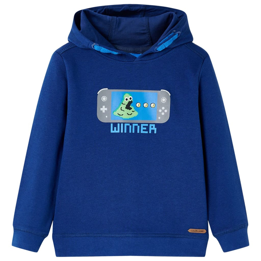 Sweat à capuche enfant bleu foncé 128