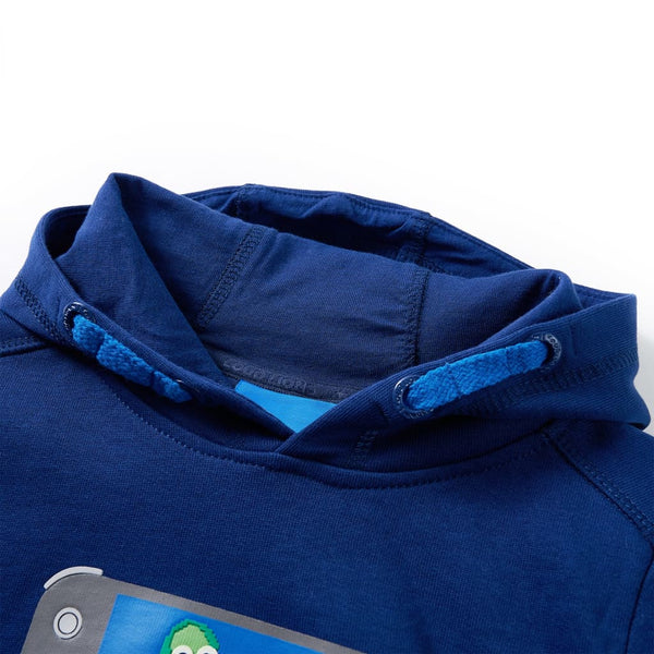 Sweat à capuche enfant bleu foncé 128