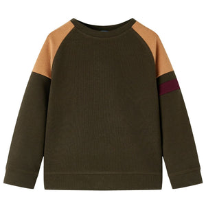 Sweat-shirt enfant Kaki foncé et camel 140