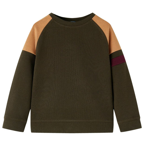 Sweat-shirt enfant Kaki foncé et camel 140