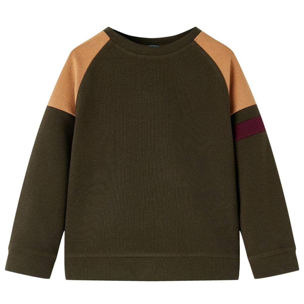 Sweat-shirt enfant Kaki foncé et camel 140