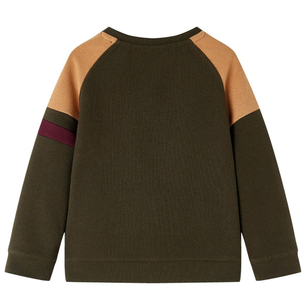 Sweat-shirt enfant Kaki foncé et camel 140