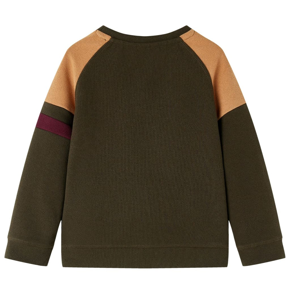 Sweat-shirt enfant Kaki foncé et camel 140