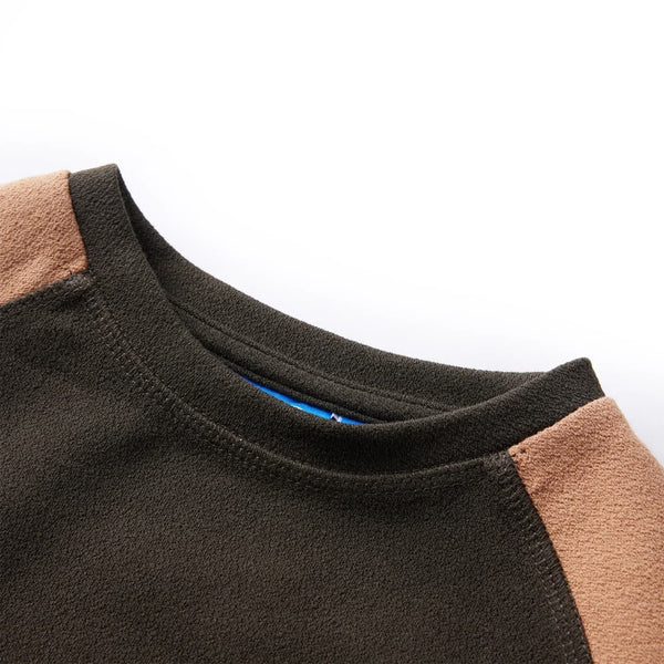 Sweat-shirt enfant Kaki foncé et camel 140