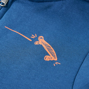 Sweat-shirt à capuche enfant bleu 104
