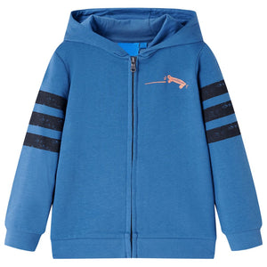 Sweat à capuche enfant bleu 128