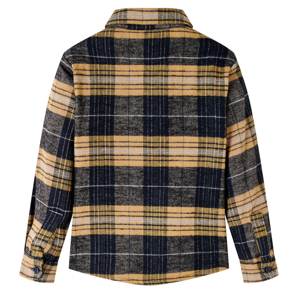 Chemise enfant à carreaux jaune et noir 92