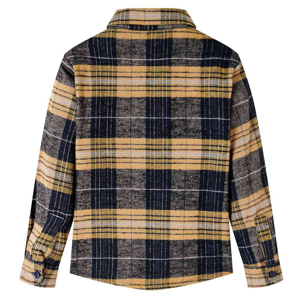 Chemise à carreaux jaune et noire pour enfant 116