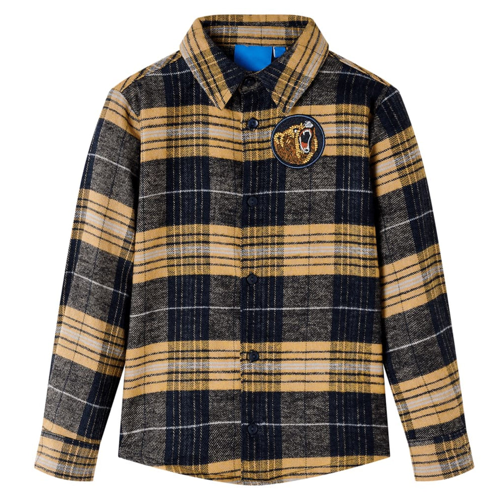 Chemise à carreaux jaune et noire pour enfant 128