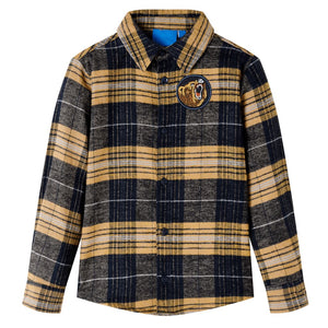Chemise à carreaux jaune et noire pour enfant 128
