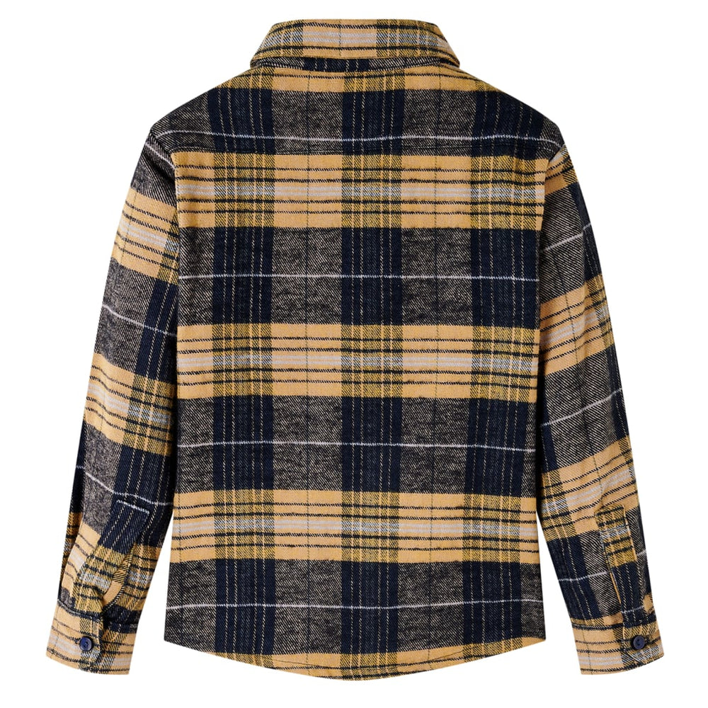 Chemise à carreaux jaune et noire pour enfant 128