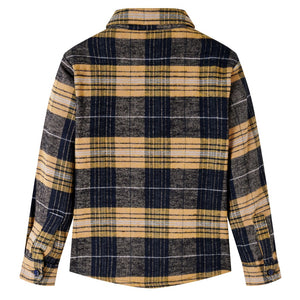 Chemise à carreaux jaune et noire pour enfant 128