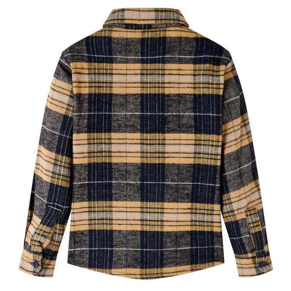 Chemise à carreaux jaune et noire pour enfant 128