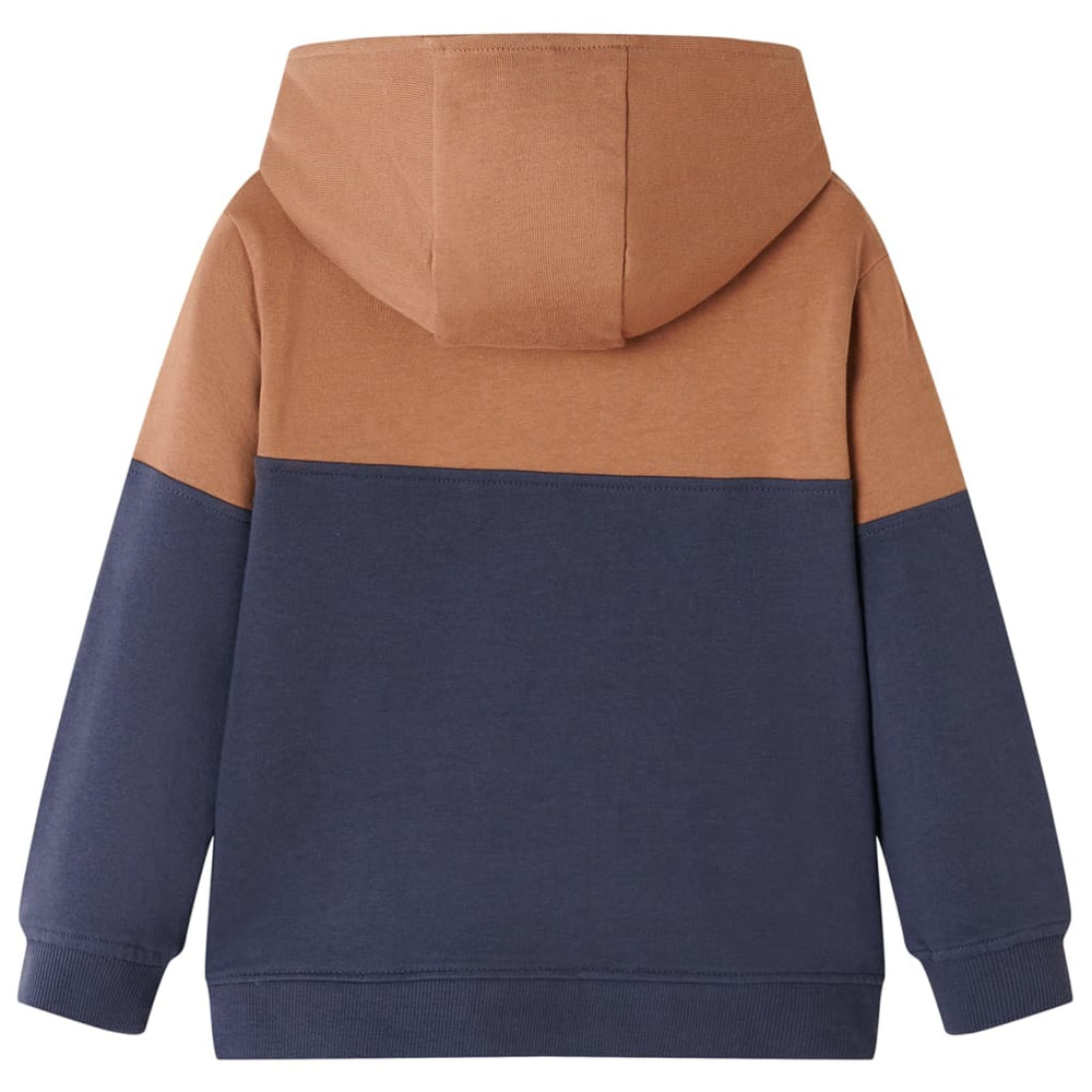 Sweat à capuche zippé enfant anthracite cognac 92