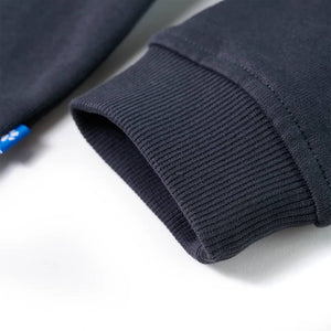 Kinder-Kapuzenpullover mit Halbem Reißverschluss Anthrazit Cognac 92