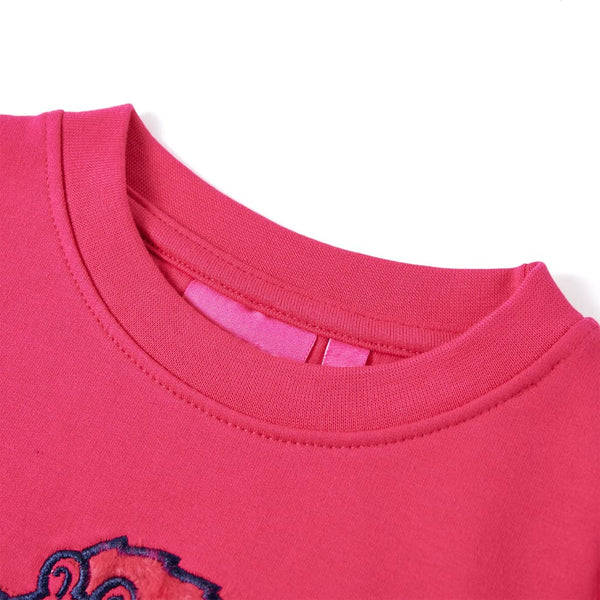 Kinder-Sweatshirt Knallrosa 128