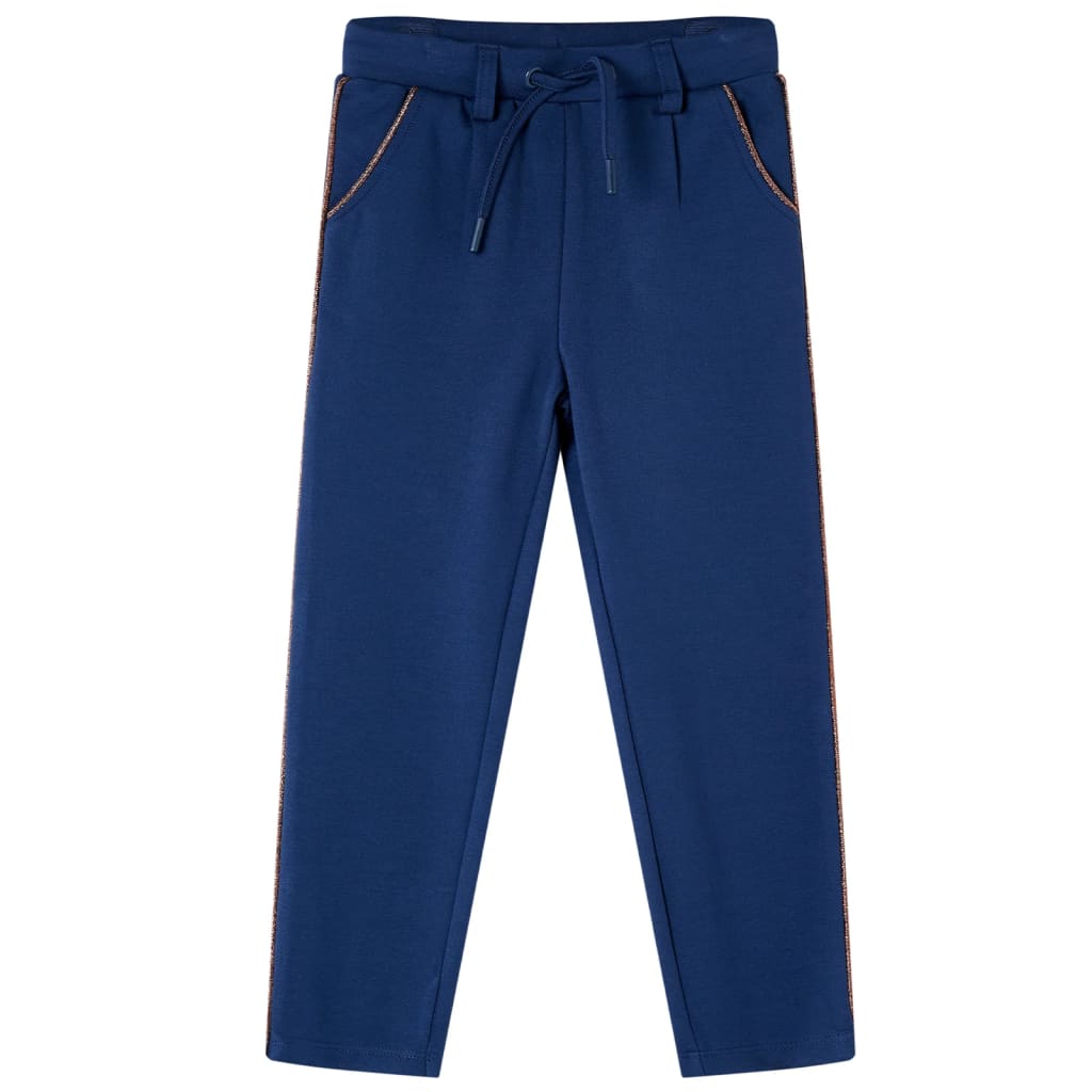 Pantalon enfant avec cordon de serrage bleu marine 140